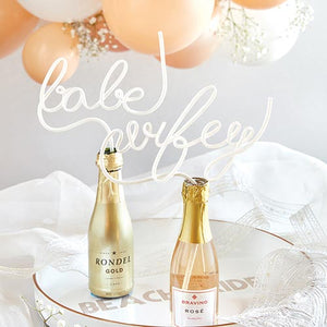 White BABE Plastic Word Straw Party Accessories