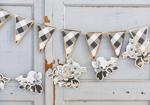 Gingham Farmhouse Buffalo Checkered Pennant Banner | The Party Darling