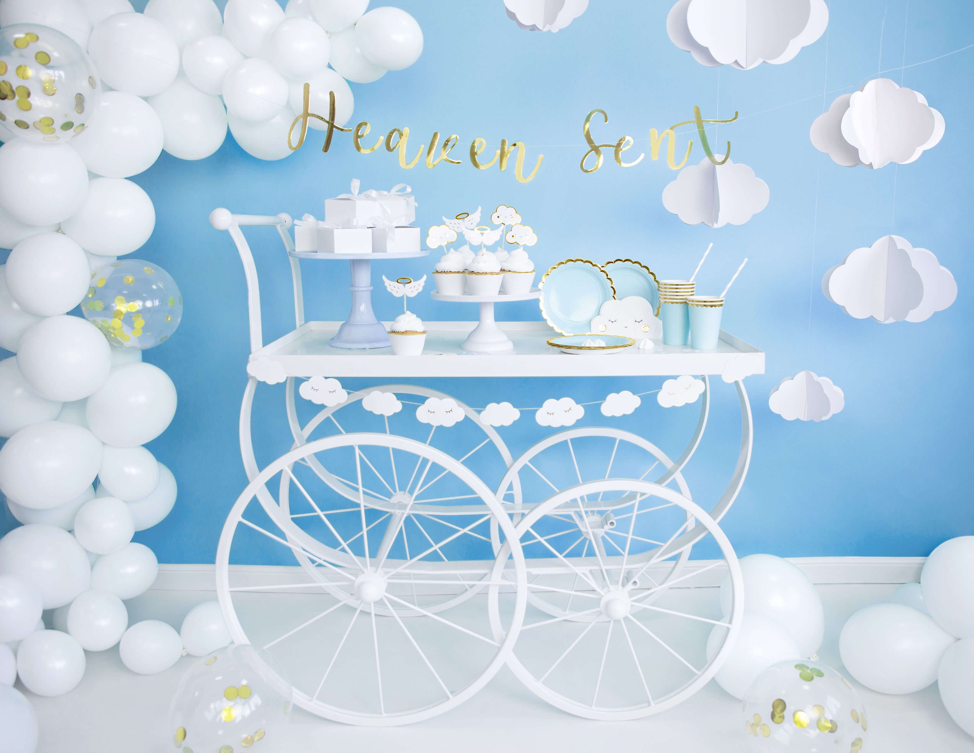 White Happy Clouds Garland 8.75ft - The Party Darling