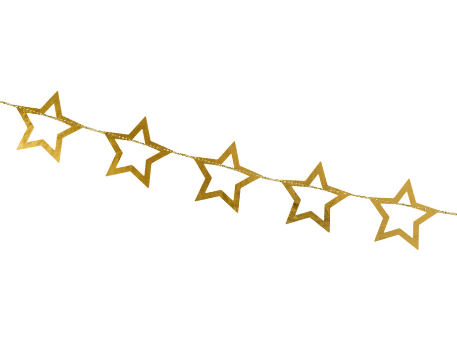 Gold Foil Stars Garland 10ft | The Party Darling