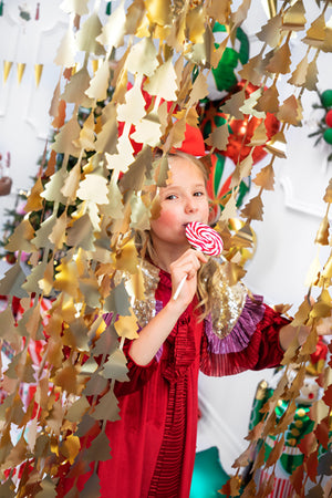 Gold Christmas Tree Backdrop 8ft Kid Party