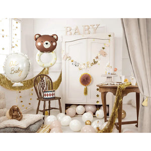 Teddy Bear Rattler Foil Balloon 26in Gender Nuetral Decor