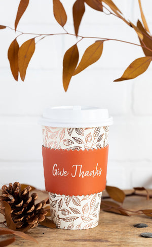 Give Thanks Coffee Cups Display