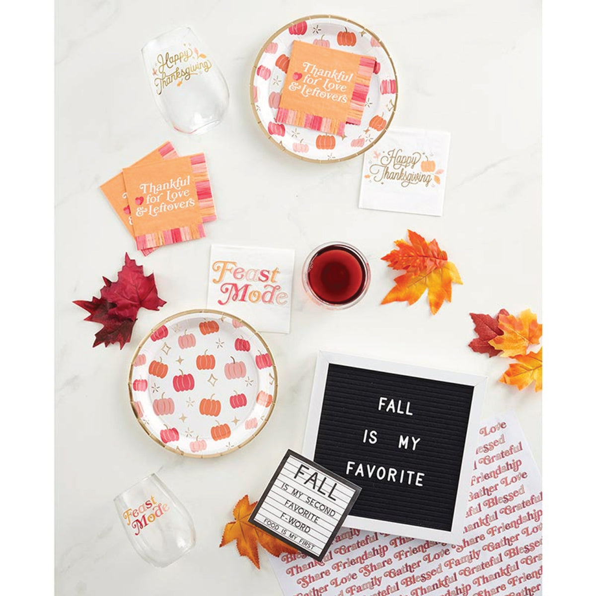 Gold Foil Happy Thanksgiving Dessert Napkins 18ct Fall Decor