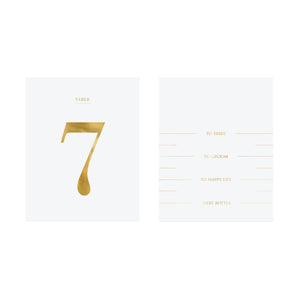 Gold Table Numbers for Wine Bottles (1-15) 30ct Up Close