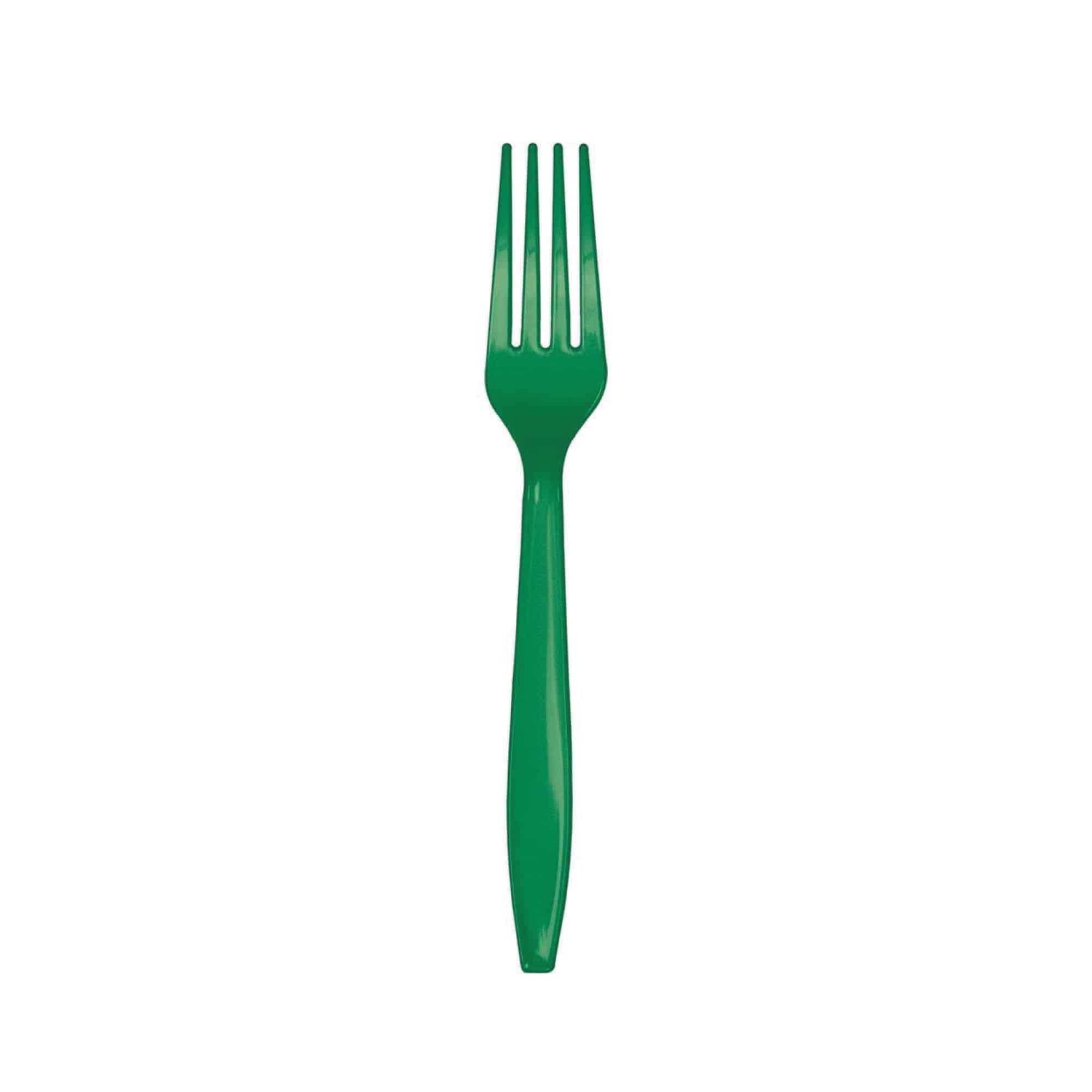 Emerald Green Plastic Forks Service for 24 | The Party Darling