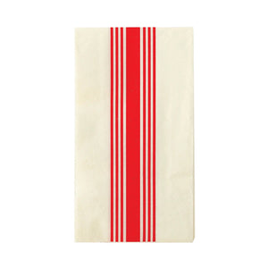 Hamptons Cream & Red Guest Towels 18ct | The Party Darling