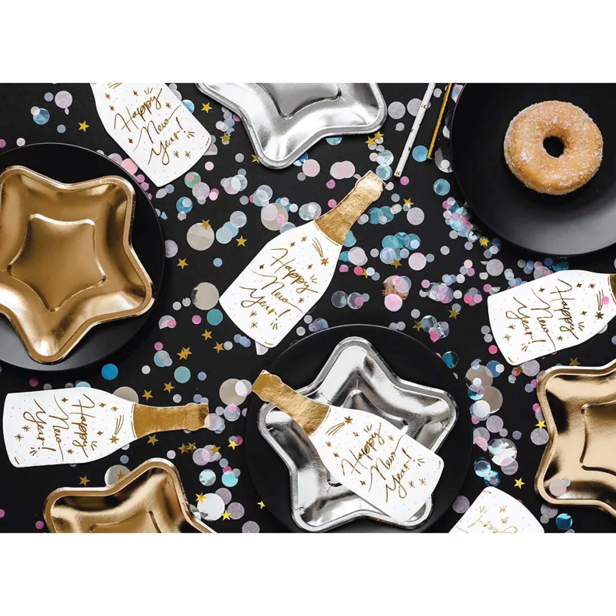 Happy New Year Champagne Bottle Dessert Napkins 20ct | The Party Darling