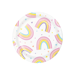 Happy Rainbow Dessert Plates 7" 8 ct | The Party Darling