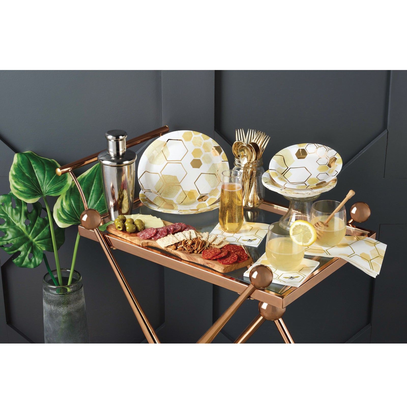 Gold Honeycomb Bee Guest Towels 16ct | The Party Darling