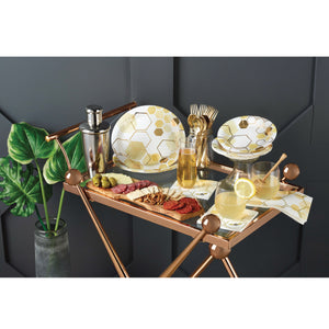 Gold Honeycomb Bee Guest Towels 16ct Bar Cart