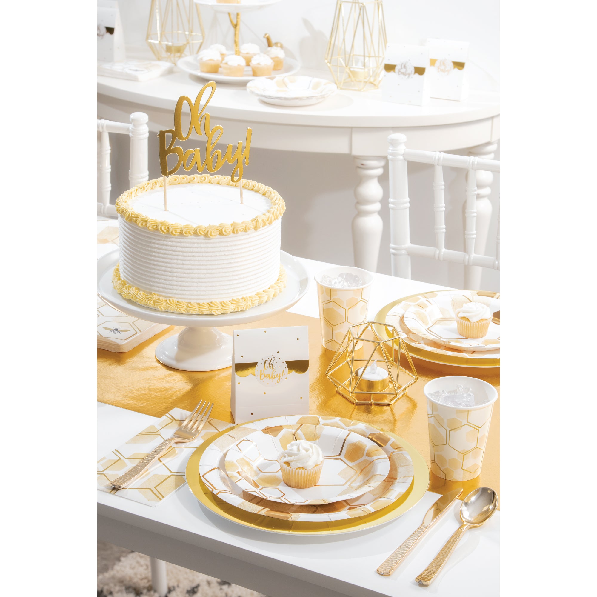 Gold Honeycomb Lunch Plates 8ct | The Party Darling