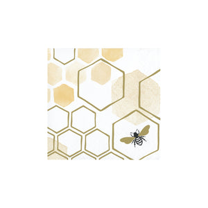 Gold Honeycomb Bee Dessert Napkins 16ct | The Party Darling