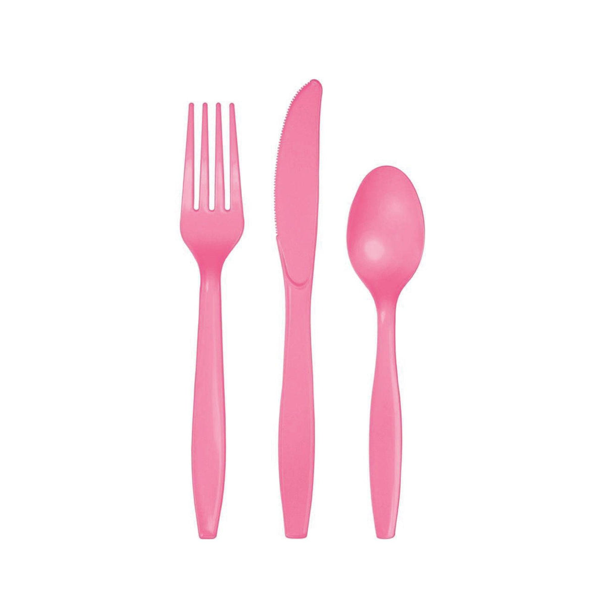 Candy Pink Premium Plastic Cutlery Service for 8 | The Party Darling