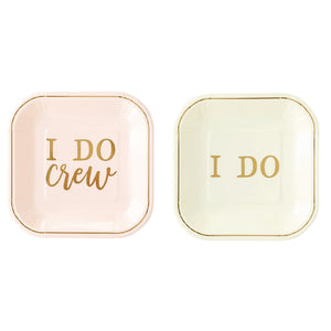 Pink & Gold I DO Crew Dessert Plates 8ct | The Party Darling