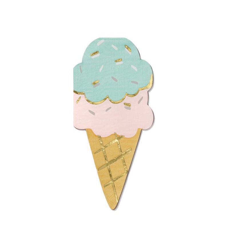 Pastel Ice Cream Cone Dessert Napkins 25ct | The Party Darling