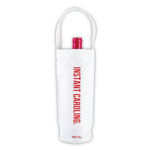 Instant Caroling Canvas Wine Bottle Bag With wine bottle