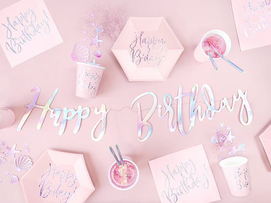 Iridescent Happy Birthday Letter Banner 2ft | The Party Darling
