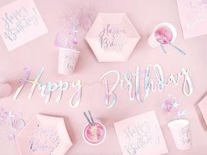 Iridescent Happy Birthday Letter Banner - The Party Darling