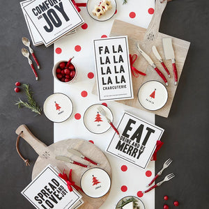 White & Red Polka Dot Paper Table Runner 4ft Christmas Table