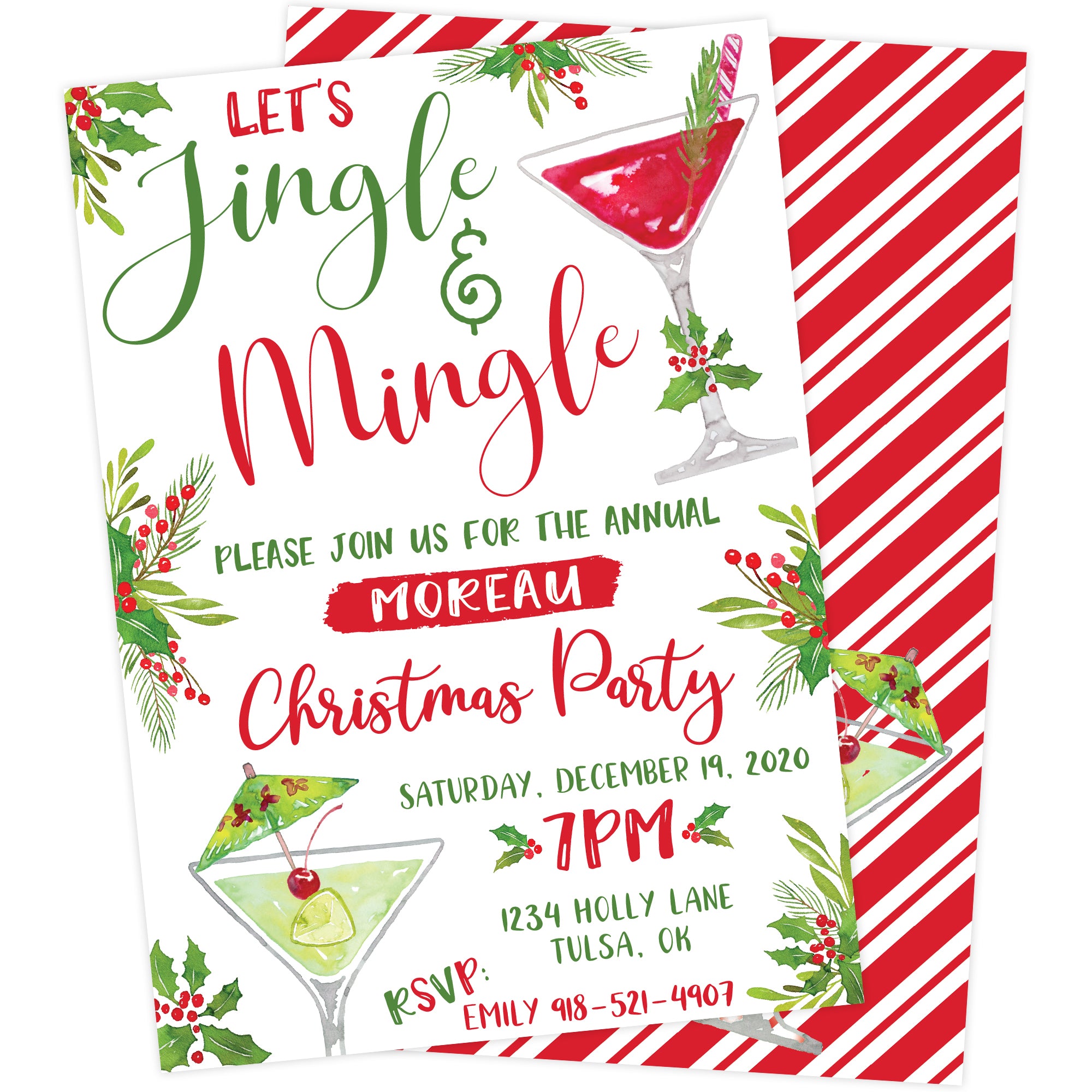 Custom Jingle & Mingle Christmas Party Invitation | The Party Darling