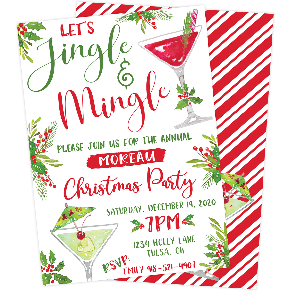 Custom Jingle & Mingle Christmas Party Invitation | The Party Darling