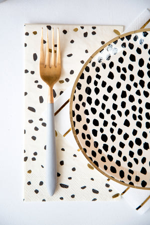 Black & Cream Dot Guest Towels 16ct - The Party Darling