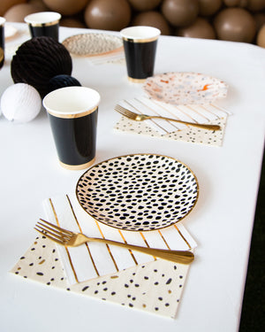 Black & Cream Dot Guest Towels 16ct - The Party Darling