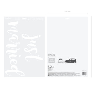Just Married Car Sticker Packaged