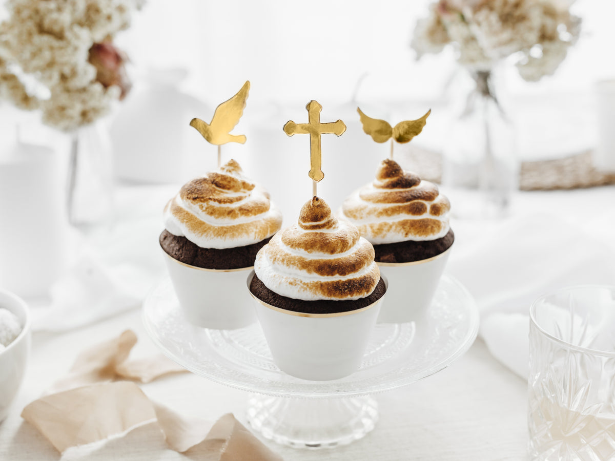 First Communion Cupcake Toppers 6ct on cupcakes