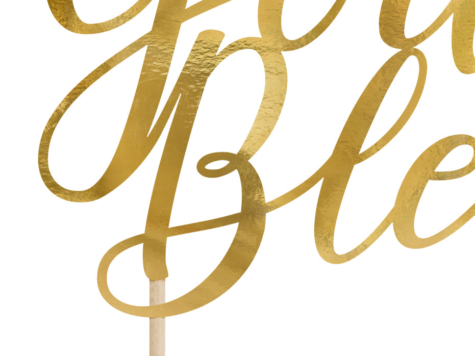 Metallic Gold God Bless Cake Topper | The Party Darling