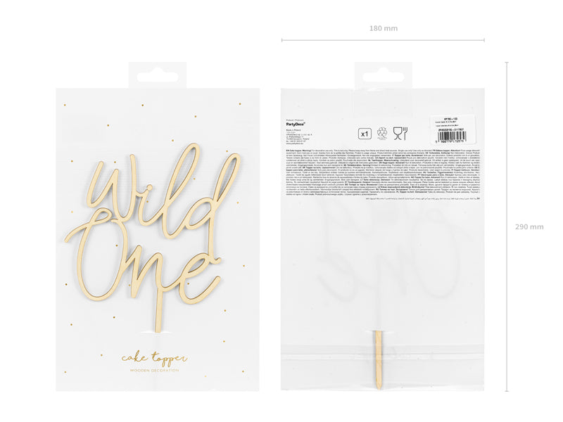 Wild One Cake Topper Packaged