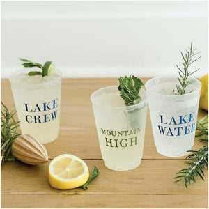 Lake Water Frosted Plastic Cups 8ct Different Designs