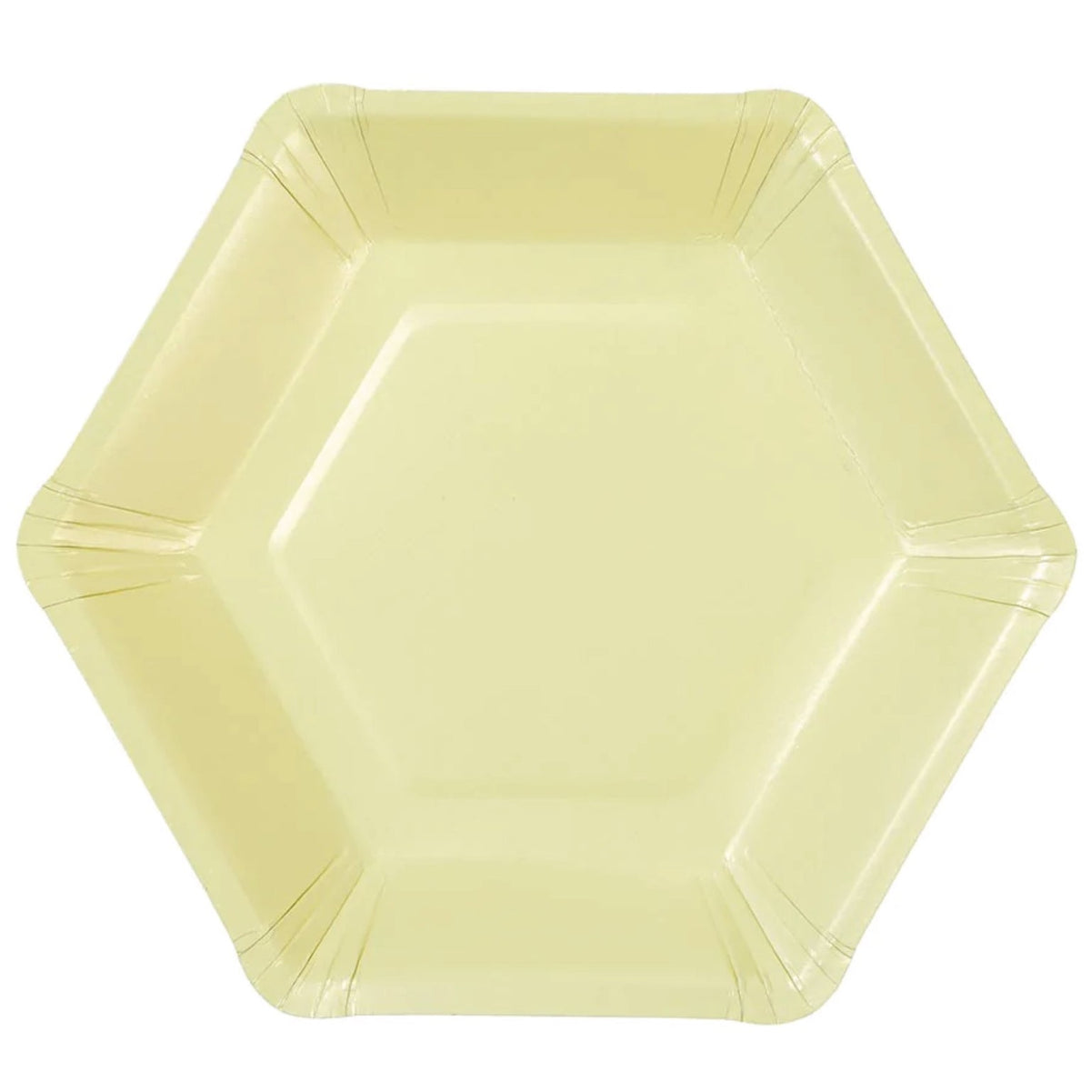 Large Hexagonal Pastel Paper Plates Yellow