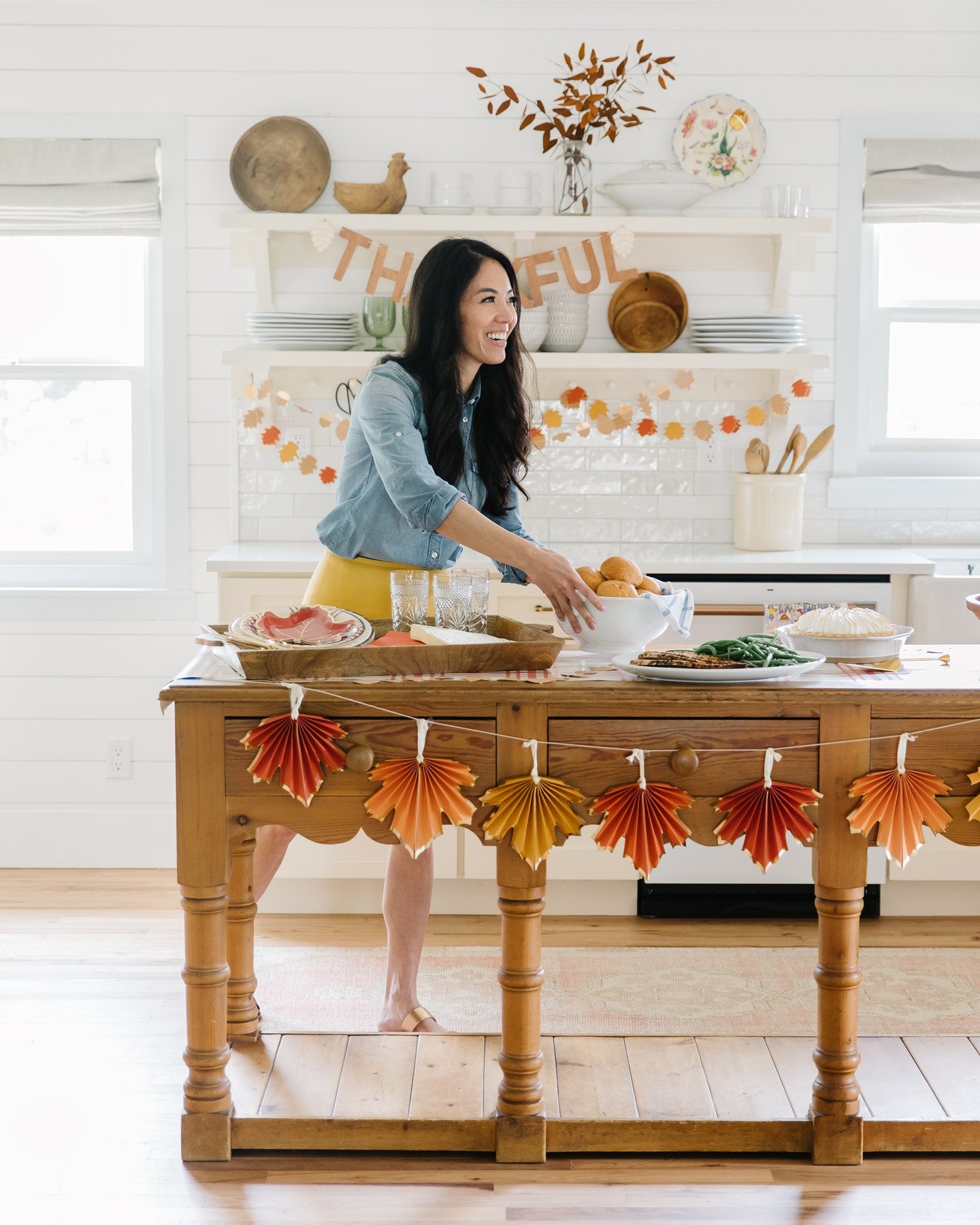 Harvest Leaf Fan Banner Kitchen Decor