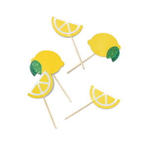 Lemon Wooden Cupcake Toppers 10ct | The Party Darling