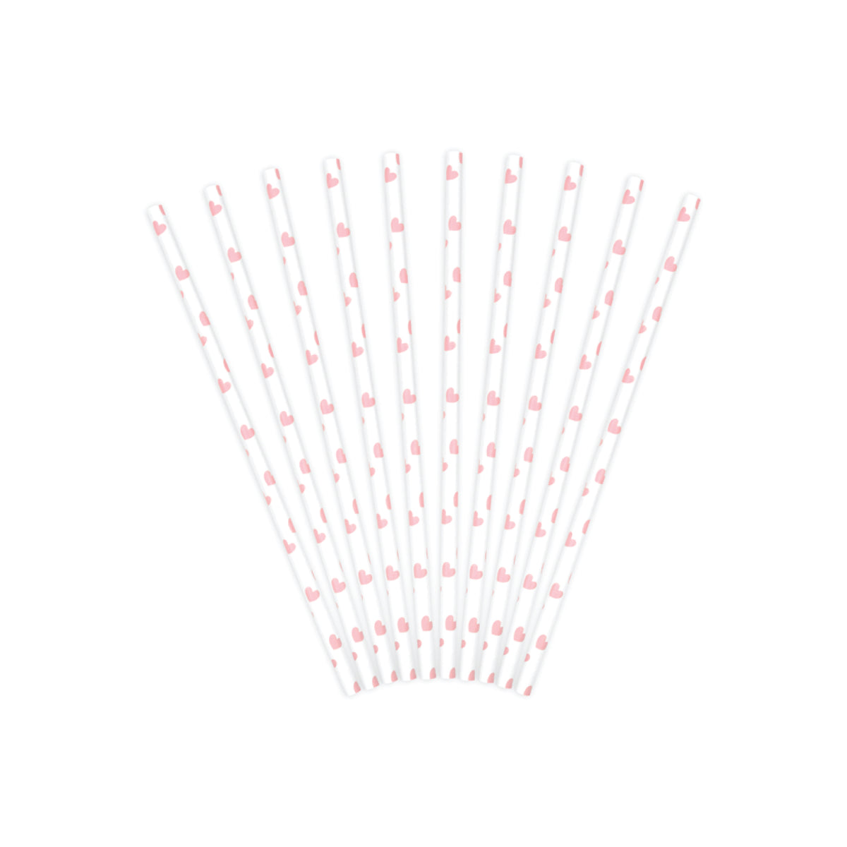 Light Pink Heart Paper Straws 10ct | The Party Darling