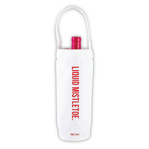 Liquid Mistletoe Canvas Wine Bottle Bag with Wine