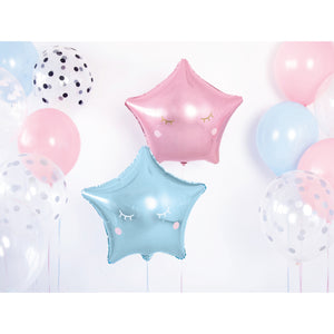 Little Star Party Balloon Stickers Set of 12 Blue and Pink