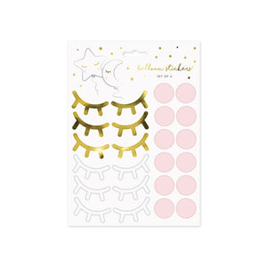 Eyelashes & Cheeks Balloon Stickers, 2 Sheets | The Party Darling