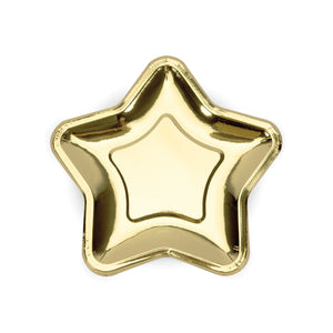Metallic Gold Star Dessert Plates 6ct | The Party Darling