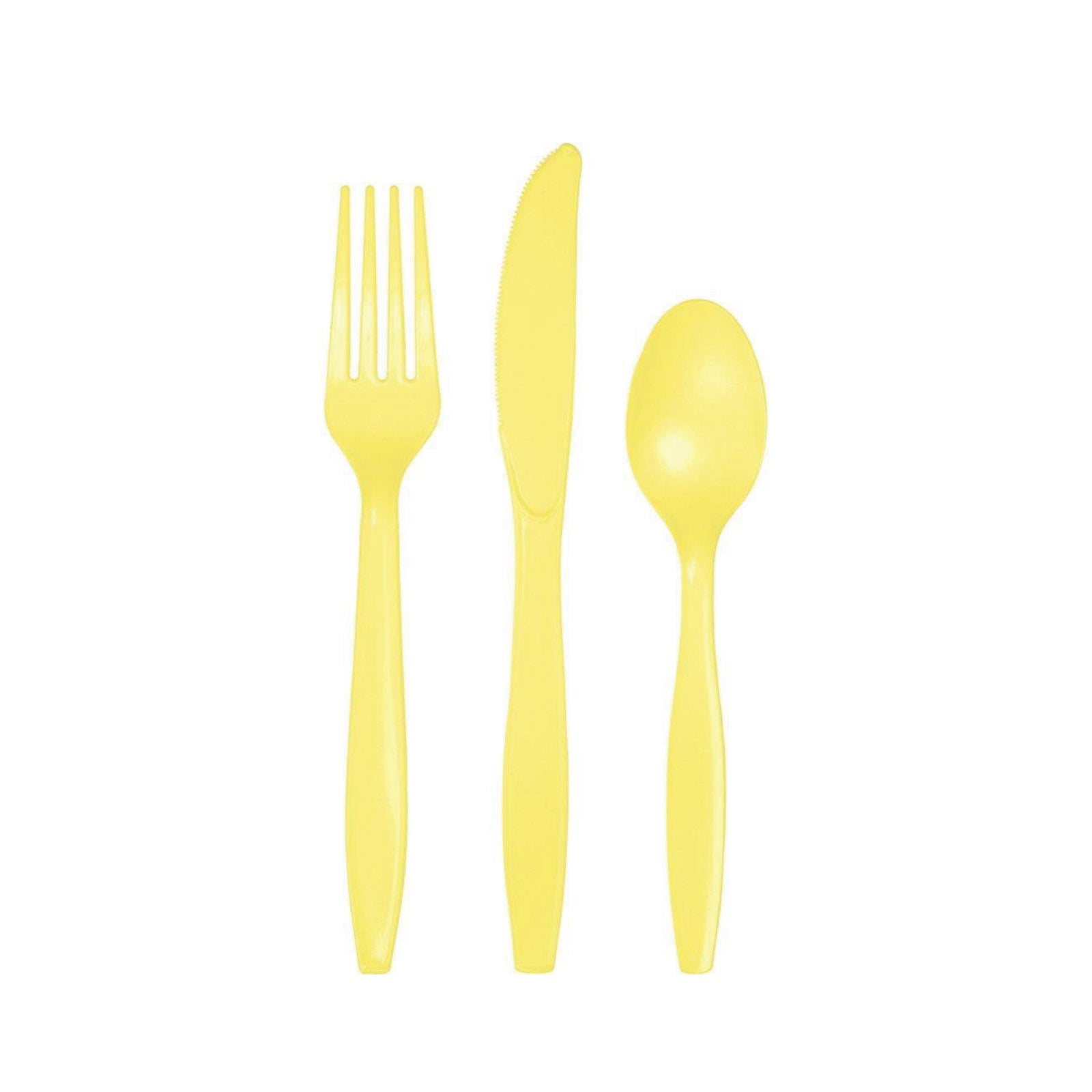 Mimosa Yellow Plastic Cutlery Service for 8 | The Party Darling