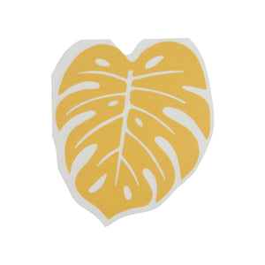Multicolor Tropical Monstera Leaf Lunch Napkins 20ct Gold Design