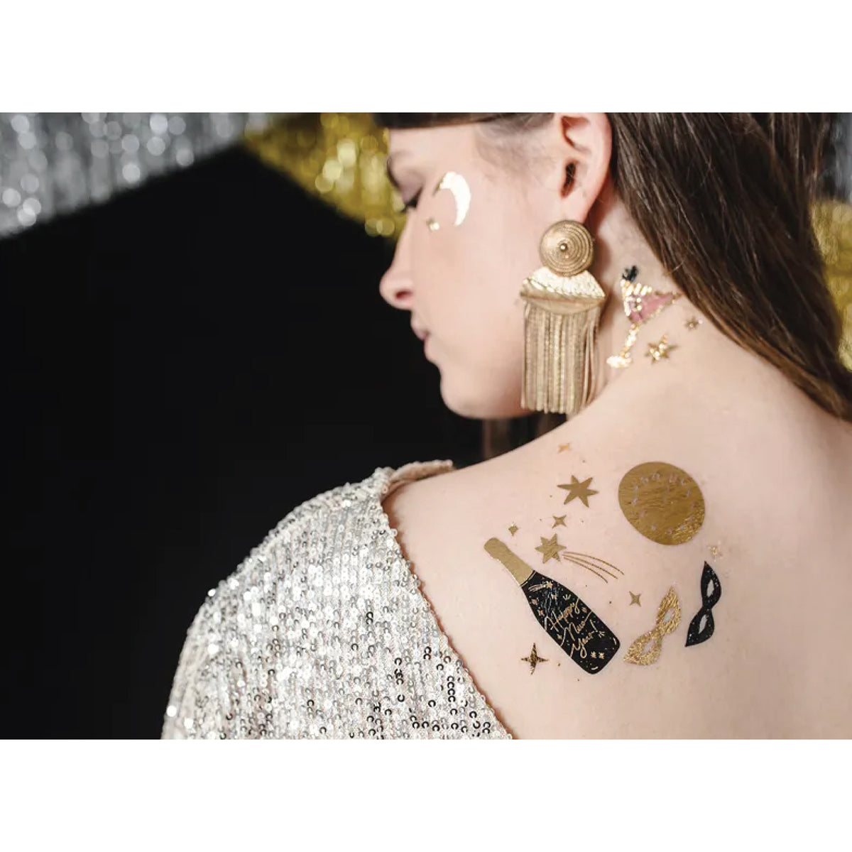 New Years Temporary Tattoos 20ct Displayed