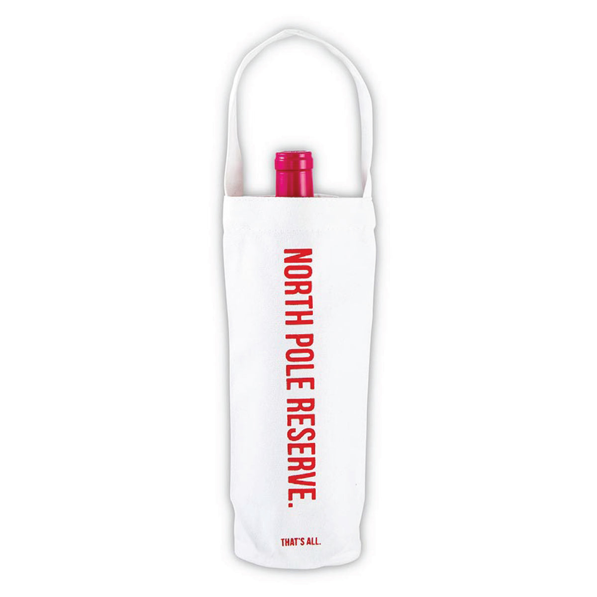 North Pole Reserve Canvas Wine Bottle Bag Holding Bottle