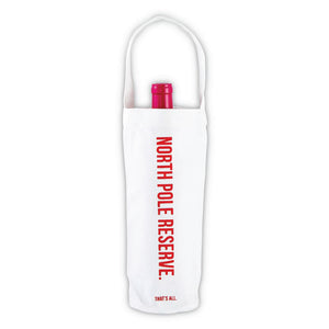 North Pole Reserve Canvas Wine Bottle Bag Holding Bottle