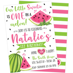 One in a Melon First Birthday Party Invitation | The Party Darling
