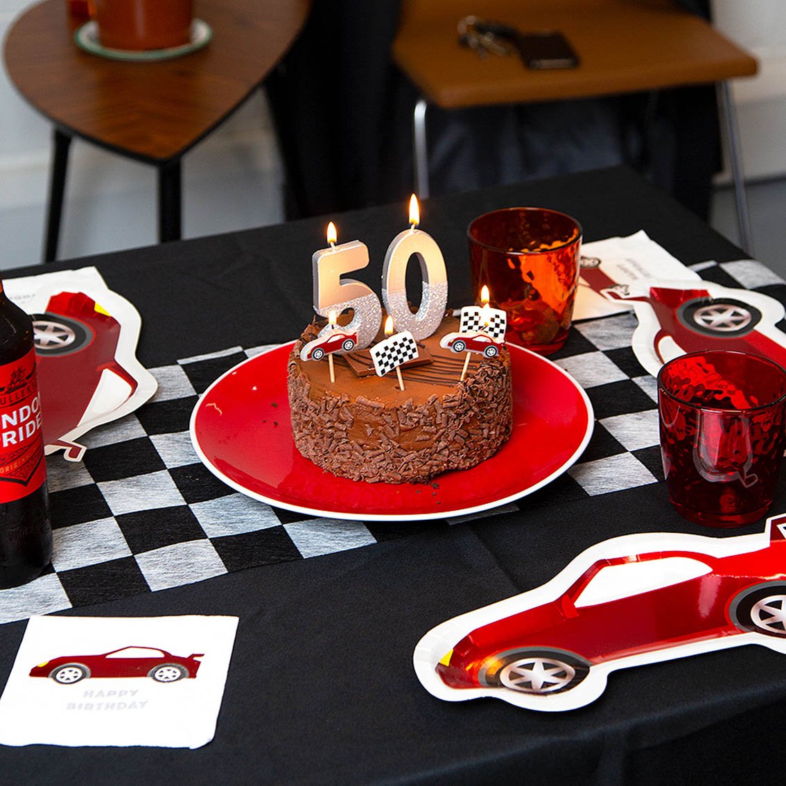 race car party table
