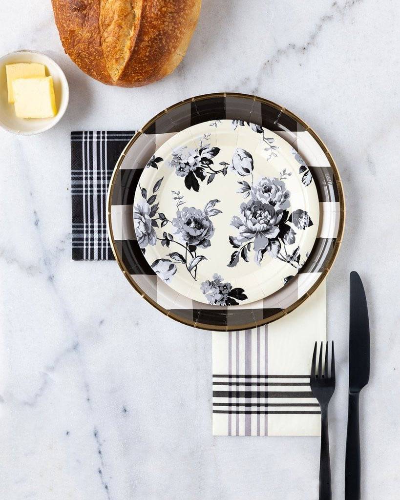 Buffalo Plaid Gingham Round Lunch Plates 8ct | The Party Darling