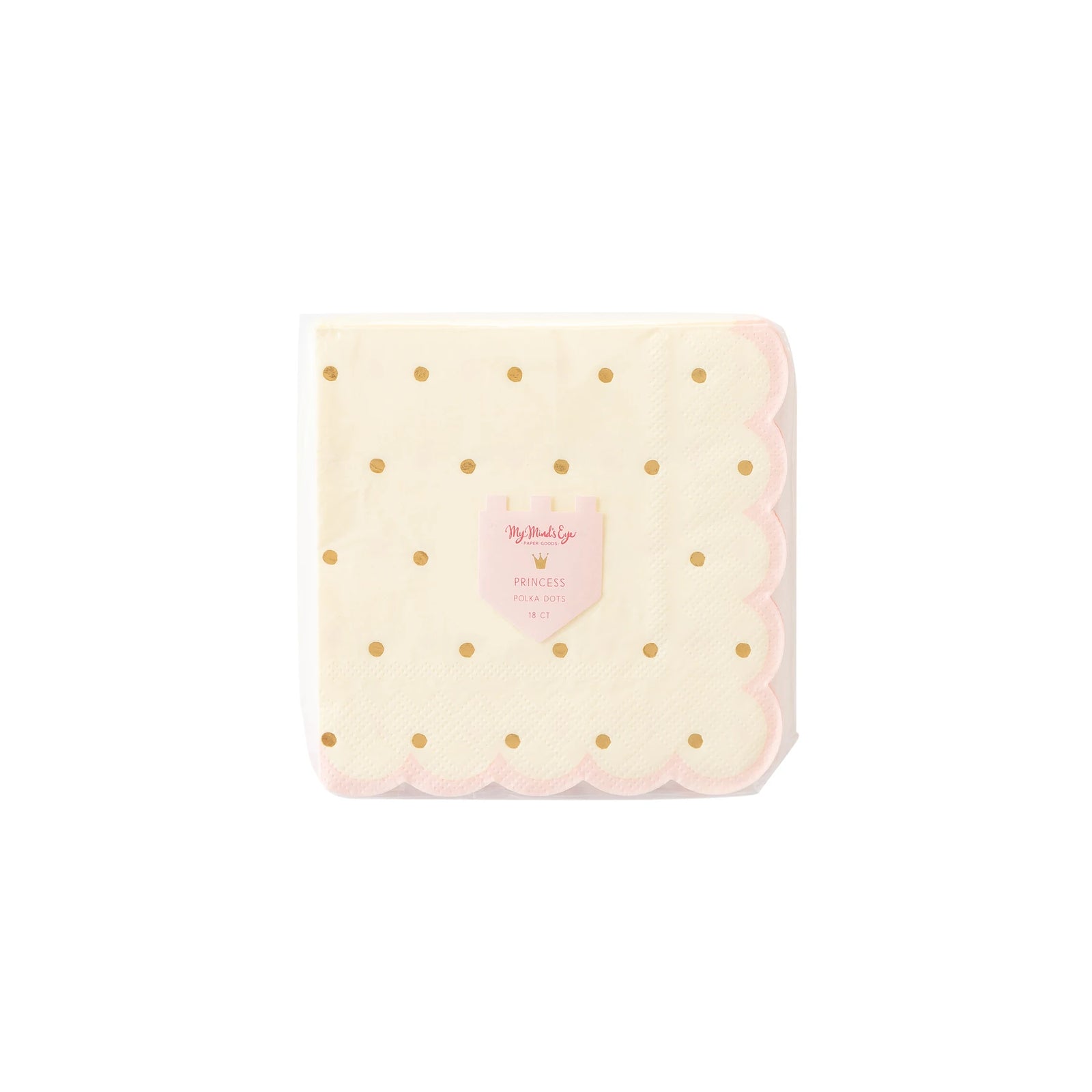 Gold Polka Dot Princess Dessert Napkins 18ct | The Party Darling